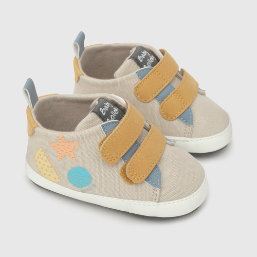 Zapatilla De Niños Estampada Beige (14 A 18)