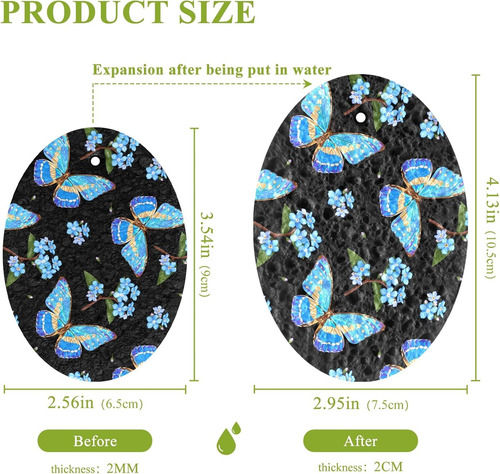 Esponjas De Limpieza De Flores Silvestres Azules Para El Hog
