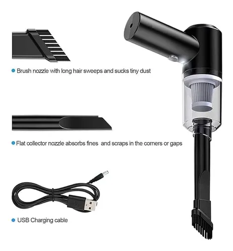 Aspiradora Para Auto Portatil Inalambrica Recargable Usb Blanco