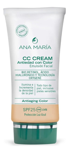 Cc Cream Antiedad Con Color Tono Medio