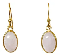 Comprar Aros Enjoyas Jewels Ovalados Plata Oro Cuarzo Rosa