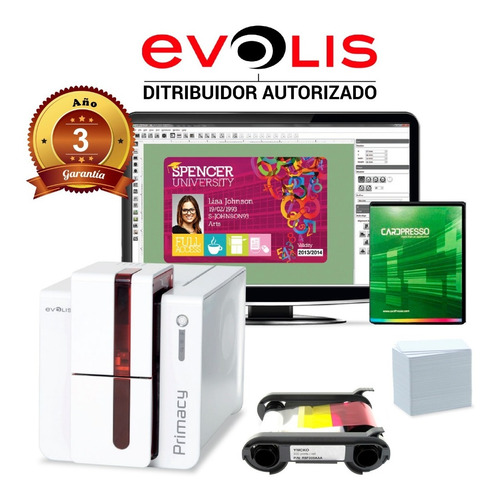 Impresora Tarjetas Evolis Primacy Una Cara + Ribbon