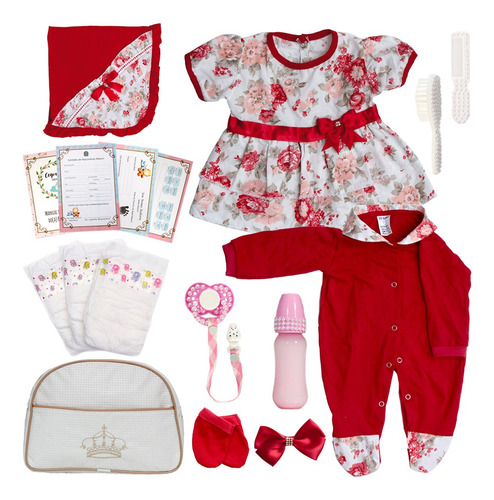 Boneca Tipo Reborn Cabelos Castanhos Com Enxoval Completo
