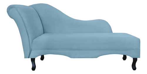 Recamier Divã Olivia Suede Azul Turquesa