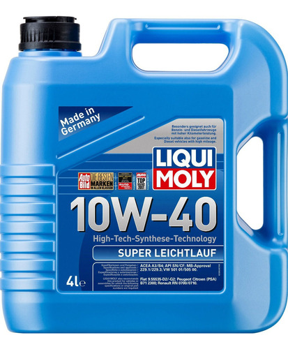 Imagen 1 de 3 de Lubricante Liqui Moly Super Leichtlauf 10w40 4lt
