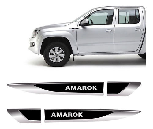 Par De Aplique Lateral Amarok 2011/2019 Emblema Resinado