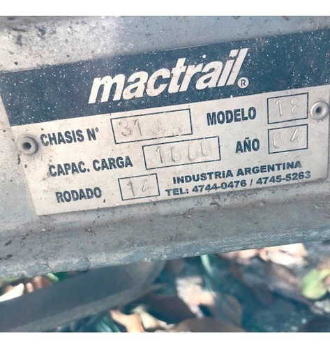 Trailer Mactrail Lanchas Hasta 18 Pies Homologado