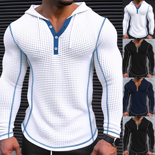 Sudadera Con Capucha J Pullover Con Bolsillo, Color Liso, Me