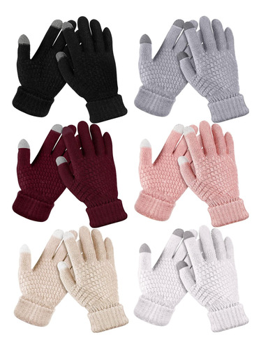 Satinior 6 Pares De Guantes De Invierno Para Mujer Con Panta