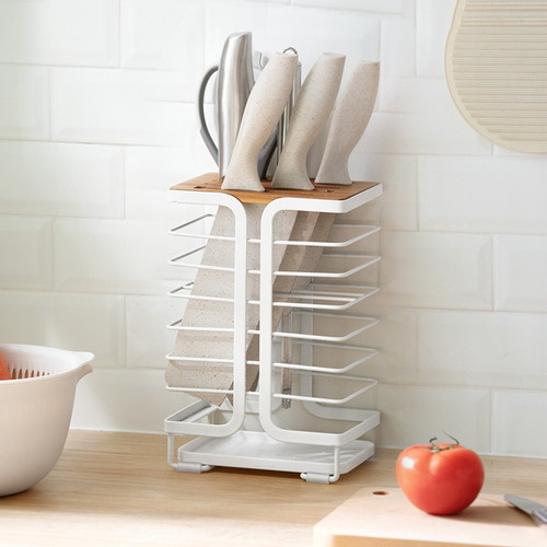 Soporte Para Cuchillos De Cocina Con Organizador De Bandejas