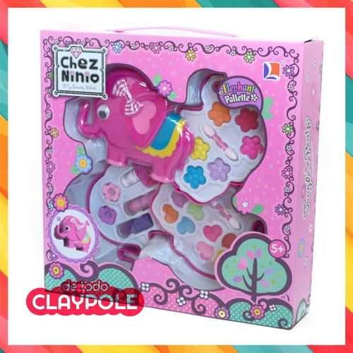 Set De Maquillaje Infantil Pinturitas Belleza Caja Elefante