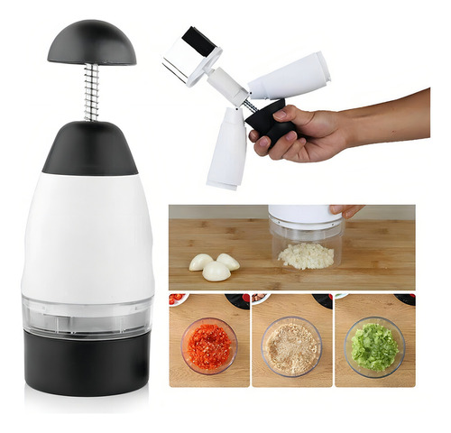 Triturador De Legumes Verduras Cortador Manual Slap Chop Cor Única