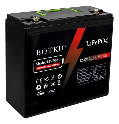 Batería De Litio Lifepo4 Profunda Botku 12v 20ah, Batería