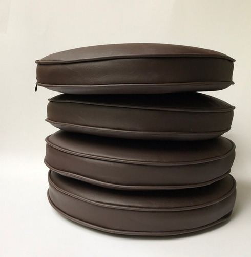 Imagen 4 de 7 de Almohadones Redondos Para Sillas Ecocuero Cuerina 60cm