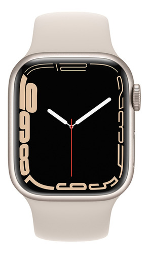 Smartwatch Apple Watch Series 7 41mm - Gps - Caixa Estelar/ Pulseira Esportiva Branca Mku93am/a