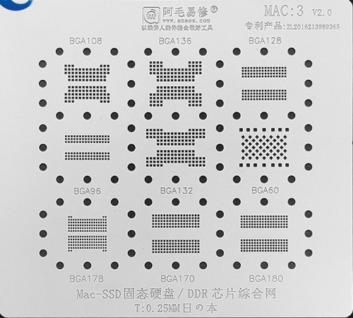 Stencil Reballing Para Mac Kit 9 Pzas