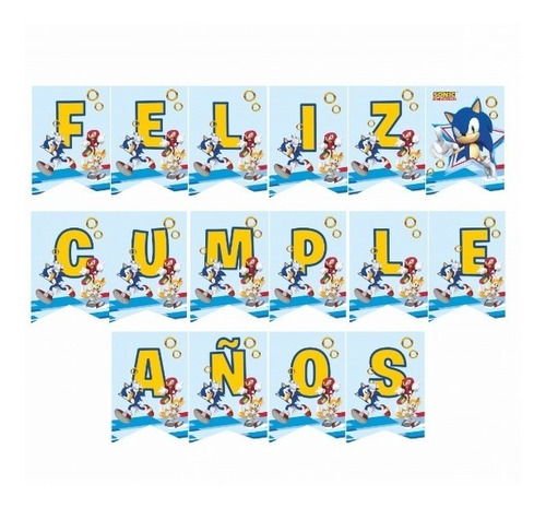 Banderin De Feliz Cumpleaños De Personajes Infantiles 