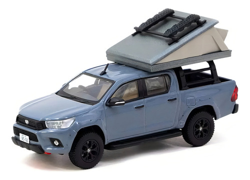 Tarmac Works Road64 Toyota Hilux Gray W/ Camper Tent 1/64 Color Gris Oscuro