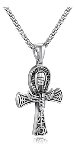 Vintage Men Stainless Steel Ankh Egyptian Cross Religious P