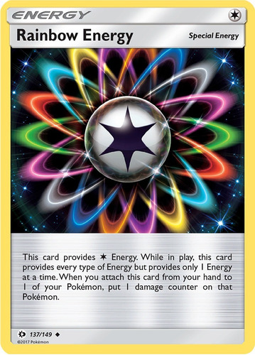 Cartas Pokemon Sun Rainbow Energy 137/149 Reverse Sum