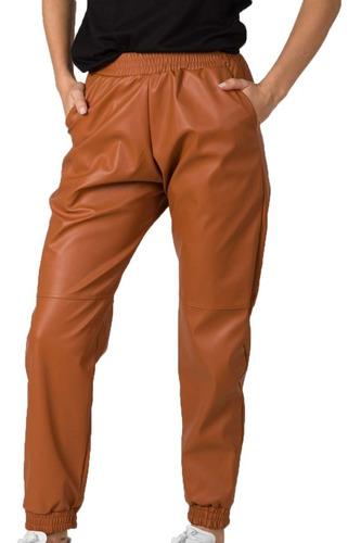 Pantalon Mujer Nuevo Ecocuero Fiesta Moda Jogger Comodo