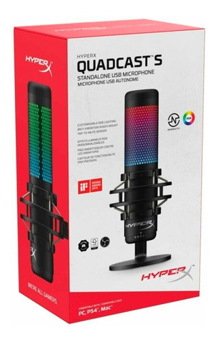 Imagen 1 de 6 de Micrófono Hyperx Quadcast S Microfono Rgb Para Pc, Ps4 Mac