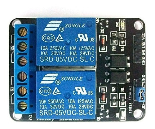 2 Piezas Modulo Relevadores 2 Canales Relé Srd-05vdc / 10 A
