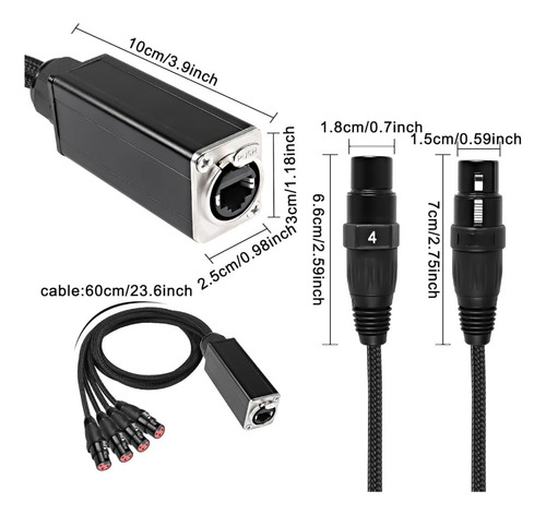 Extensor Xlr Receptor A Fuziddn Audio Snake De 4 Canales Y 3