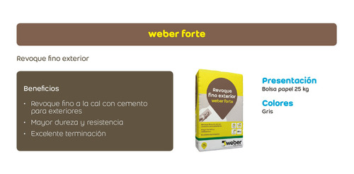 Weber Forte Revoque Fino Exterior X 25kg