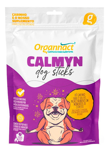 Petisco Funcional Calmyn Dog Sticks 160g Organnact