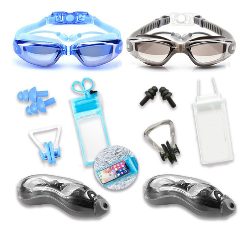 Goggles Natación Profesional Gafas Anti-uv Antivaho Estuche