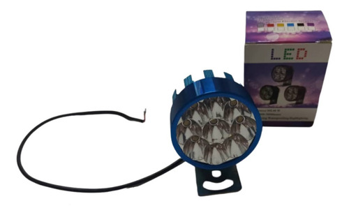 Faro Redondo Moto 2.2 Pulgadas 9 Led Blanca Estrobo 12v