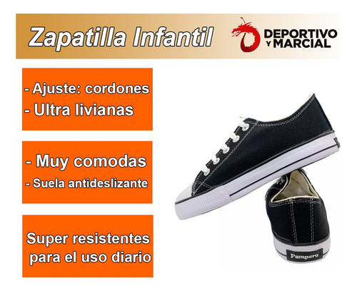 Imagen 3 de 10 de Zapatillas Pampero Infantil Lona Urbana Colegial Niño Niña