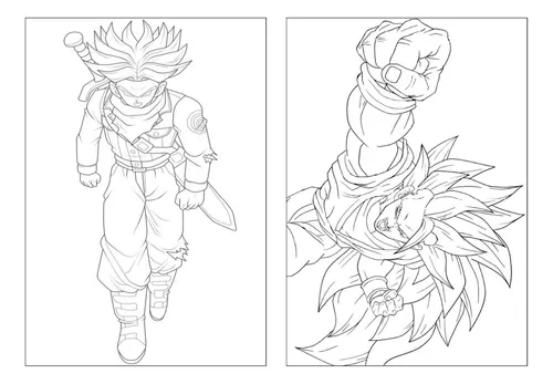 Kit 100 Desenhos Para Pintar E Colorir Dragonball Z - Folha A4 ! 2