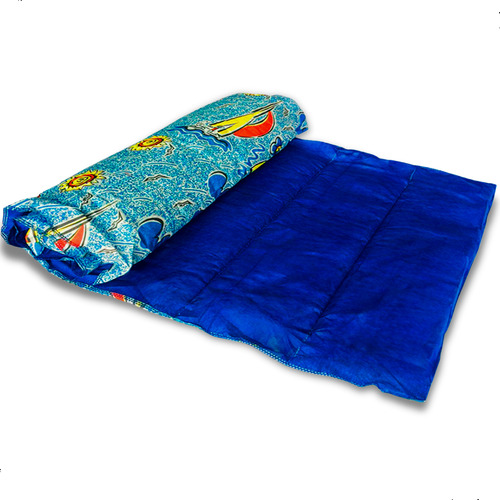 Kit 2 Colchonetes Camping Solteiro Pesca Retiro Acampamento Cor Azul Localização Do Zíper Não