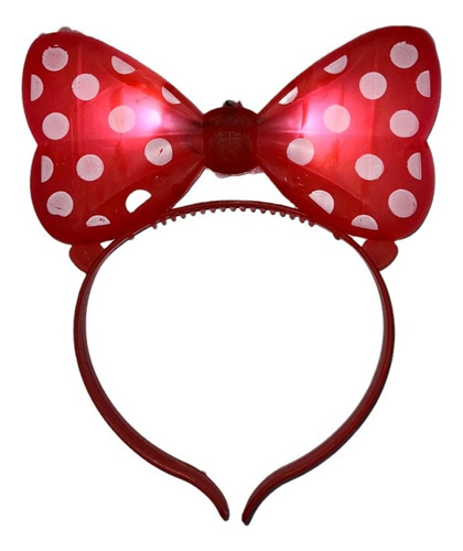 60 Diadema Minnie Luz Led Rosa Fiesta Orejas Mimi Luminosa Color