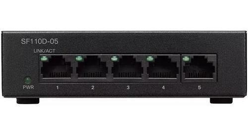 Imagen 2 de 4 de Switch Cisco Sf110d-05 5 Puertos Lan Plug & Play