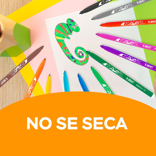 Plumón Bic Evolution Ultra Lavable Colores Intensos 24 Pzas