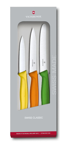 Set Cuchillos Victorinox Frutas Verduras X3 Unidades Suizo.