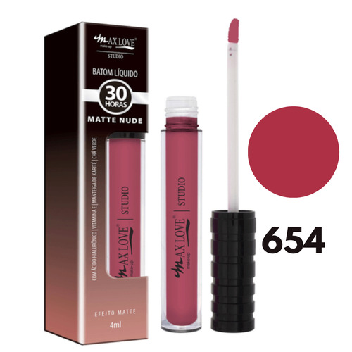 Batom Liquido 30 Horas Matte Nude Max Love - 654