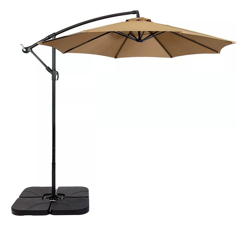 Ombrelone Guarda Sol P Praia E Jardim 3 Metros Com Base 60l Cor Bege Lisa
