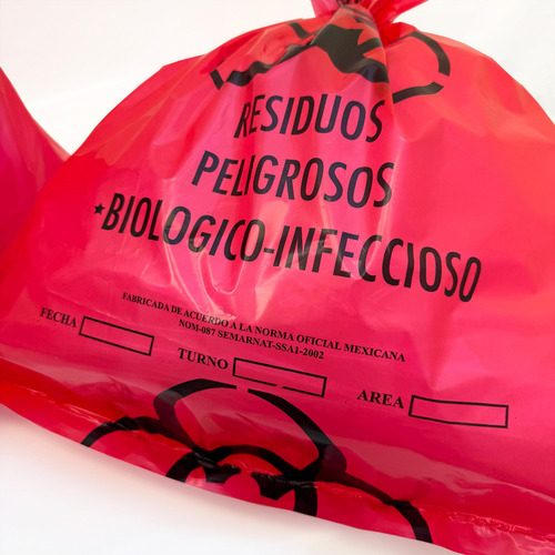 Bolsa Rpbi Para Residuos Peligrosos 55x60, 100 Bolsas