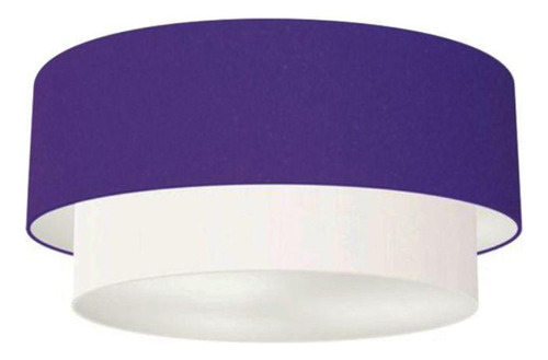 Plafon Para Quarto Cilíndrico Sq-3017 Cúpula Cor Roxo Branco