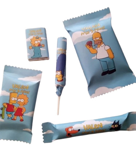 Candy Bar Personalizado Simpson Golosinas Para 10 Niños