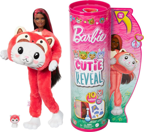 Barbie Cutie Reveal Gatito/panda, 10 Sorpresas - Hrk23 