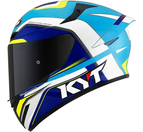 Capacete Kyt Tt Course Grand Prix White Blue Hoje! Cor Azul Tamanho Do Capacete 58/m