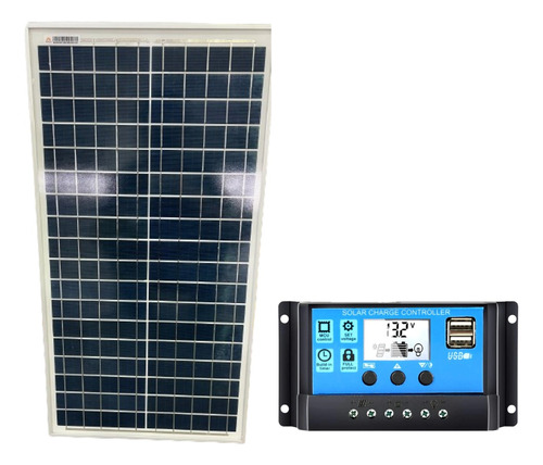 Painel Placa Solar Fotovoltaica 30w 12v Inmetro Controlador