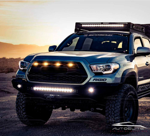 Imagen 5 de 9 de Parrilla Toyota Tacoma 2016 2017 Con Luz Led Emblema Plata