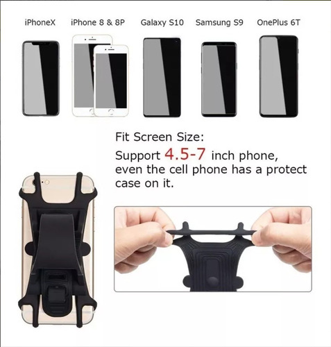 Imagen 5 de 8 de Base Porta Celular Soporte Bicicleta Moto Universal