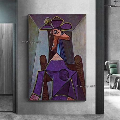 Imagen 2 de 10 de Cuadros-picasso Cara25-moderno,decorativo,95x60cm-16k Resol